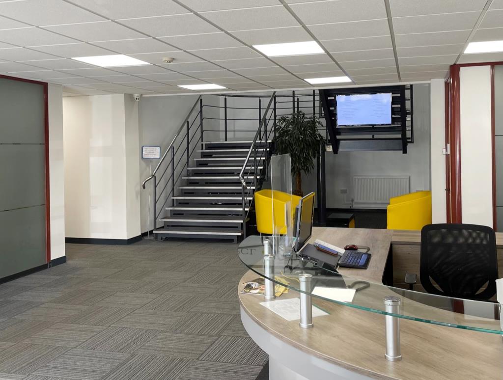 Lot: 69 - FREEHOLD MANAGED BUSINESS CENTRE - Reception Desk and Stairs to First Floor